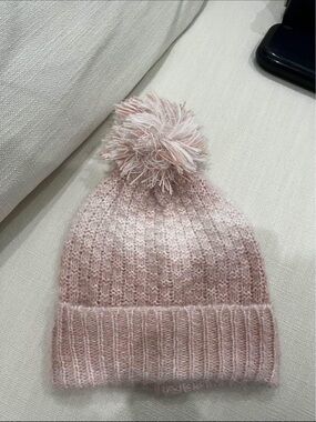 Bass Kids Blush Pink Pom Pom Knit Hat